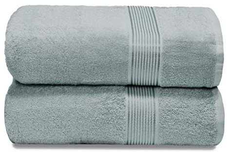 GLAMBURG Baumwolle 2er-Pack übergroße Badetücher 100 x 150 cm, große Badetücher, Ultra saugfähig, kompakt, schnell trocknend und leicht, Jade