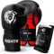 FIGHTR Guantes de Boxeo, Ideales para Estabilidad y Fuerza de Impacto, Guantes para Boxeo, MMA, Muay Thai, Kickboxing y Artes Marciales, Incluye Bolsa de Transporte (Negro/Rojo, 12 oz)