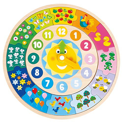 New Classic Toys 18253 Runde Puzzle-Uhr FSC