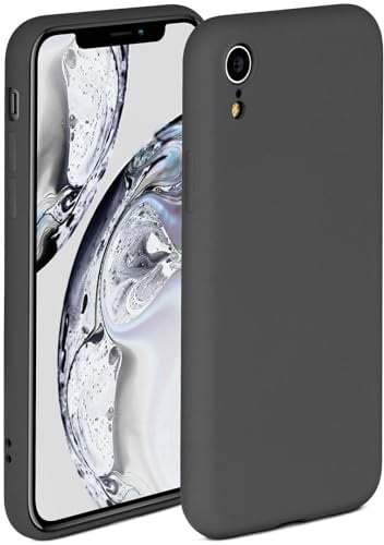 ONEFLOW Soft Case für iPhone XR Hülle aus Silikon mit Kameraschutz, Silikonhülle mit erhöhtem Schutz fürs Display, Backcover Schutzhülle, weiche Handyhülle, Anthrazit