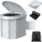 WADEO Toilettes de Camping Portables | Toilettes de Voiture Pliables pour Adultes avec Couvercle et Porte-Papier Hygiénique pour Le Camping, la randonnée, Les Excursions (Gris)