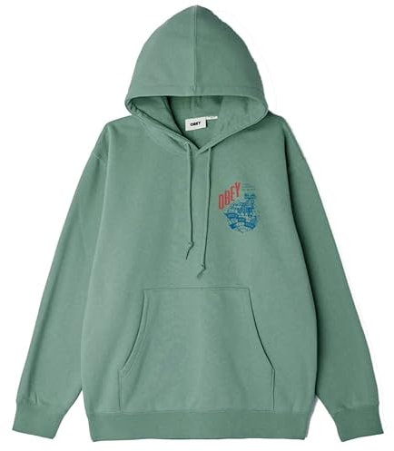 Obey Hammer Globe Hoodie Herren Kapuzenpullover Jade XL