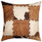 Kuhfell Wurfkissenbezüge 45x45 Satz von 4 Patchwork Kuhfell Druck dekorative quadratische Kissenbezüge für Haus Bett Couch Bauernhof Tier Kissenbezüge Western Cowboy Bauernhof Kissenbezüge Braun Weiß