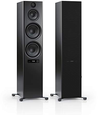 Nubert nuPro XS-8000 RC | Schwarzes Standlautsprecherpaar | 2 Stück High End Lautsprecher | Bluetooth Lautsprecher aptX HD | Lautsprecher Verbindung kabellos High Res 192 kHz/24 bit | Boxen 3,5 Wege