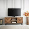 Fizporium Rustic Oak Finish Effect Ezra 2 Door TV Unit Suitable For Storing Gaming Consoles and Television Boxes, Like Sky and Virgin.