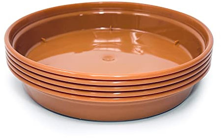 WINSOME Pack of 5 Terracotta Plant Pot Saucer for 7.5CM /3” & 10.CM/4” Garden Pots - Durable Round Plastic Garden Pot Saucer with Flower Pot Drip Trays for Indoor & Outdoor Plants