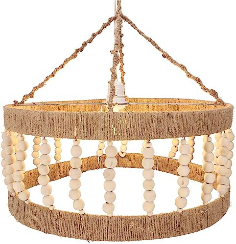Deckenlampe aus Juteschnur, handgefertigte Leuchte, Bali, Modell Lisella