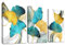 3 Pcs Mit Rahmen Leinwand Bilder Malerei Poster Kunstdruck Goldene Ginkgo Biloba Blätter Bild auf Leinwand Wandbilder Wohnzimmer Schlafzimmer Badezimmer Wanddekoration 150x70cm (20x28x3pcs)
