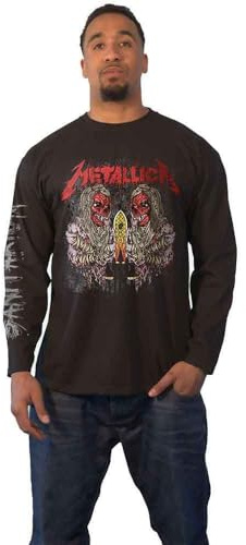 Metallica T Shirt Sanitarium Band Logo Official Unisex Black Long Sleeve S