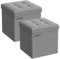 SONGMICS Storage Ottoman, Set of 2, Storage Bench, Footrest, Bed End Stool, for Living Room, Bedroom, 30 x 30 x 30 cm, Light Grey LSF028G42