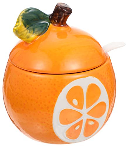 Milisten Caja De Condimentos Naranja Tarro Cerámico Para Salsa Diseño Multifuncional
