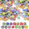Nenull 120 STK Muggelsteine Bunt 12mm Glasnuggets Glassteine Mosaiksteine zum Basteln Glückssteine Edelsteine Glasbausteine Dekosteine Schmucksteine Cabochons für DIY Anhänger (Blumenserie)