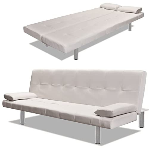 Gecheer Sofabett Schlafsofa Loungesofa Gästesofa Polstersofa Stoffsofa mit 2 Kissen Bettcouch Sofa Ausziehbar Schlafcouch Klappsofa Multifunktionale Sofa 168 x 77 x (61,5/64/66) cm (L x B x H)