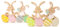 Set di 2 coniglietti pasquali fatti a mano, in legno, 13,5 x 18 cm, in verde menta, giallo e rosa, con coniglietti pasquali e uova di Pasqua, decorazione pasquale primaverile per una bella casa