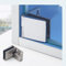 2 Pieces Glass Door Hinges Glass Cabinet Door Wine Cooler Glass Display Hinge Applicable Clip 3-5MM (Silver)