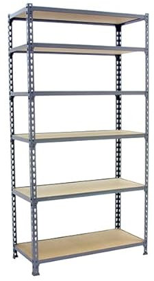 PROREGAL Schwerlastregal Giant MULI | HxBxT 250x110x30cm | 6 Fachböden | Fachlast 150kg | Verzinkt | Lagerregal Kellerregal Werkstattregal Metallregal Fachbodenregal Steckregal