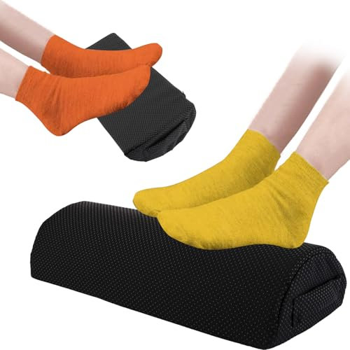 SHUESS Fußstütze unter dem Schreibtisch, Fußablage unter Schreibtisch, Ergonomisches Fußstützenkissen, ideal im Home Office, lindert Schulter- & Rückenschmerzen, Schwarz