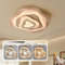 YYUTLUO Holz LED Deckenleuchte, 65W=Ø80cm 5500lm 3000K-6000K, Dimmbare Schlafzimmer Deckenleuchte, Wohnzimmer Licht Acrylschirm Herzform, Moderne Runde Deckenleuchte