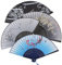 OdiuK 4 PCS Hand Fan Folding for Women, Fabric Hand Fan with Tassel Chinese Bamboo Handheld Folding Fan, Wedding Manual Fans for Halloween Dancing Party Cosplay Wall Decoration (Dark color)