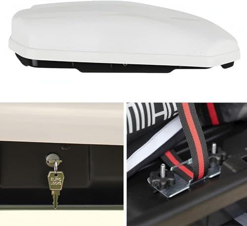 Dachbox VDP Satellite 330 + Relingträger Quick Stahl L kompatibel mit VW Sharan II ab 2010
