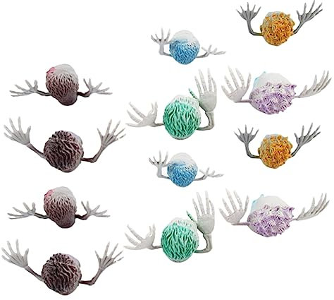WOONEKY 12St Fingerpuppe Spielzeug The Hallow Miniature Toy Crawl geschke tiegerkostuem Kinder kraul Lustig präsentator mikrolle mikrowe Totenkopfpuppen Ostereierfüller für Kleinkinder PVC