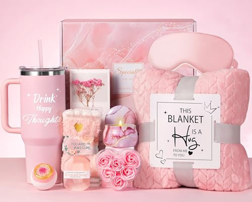 Aeenr Cadeaux d'anniversaire pour femmes, cadeaux spa relaxants pour la Saint-Valentin, paniers cadeaux pour la récupération bientôt, coffret cadeau rose