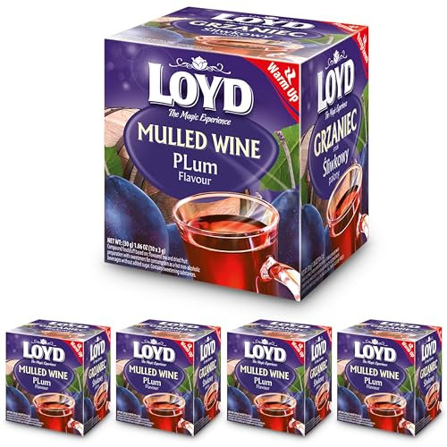 LOYD Glühtee Pflaume – 4 x 10 Pyramidenbeutel, 4er Pack - Aromatischer Glühweingewürztee mit Fruchtiger Pflaume & Winterlichen Gewürzen - Perfekt für Kalte Tage, Intensiver Geschmack - Mulled Wine Tee