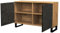 BDW - Kommode mit 2 Tür - 120cm breit, 88 cm hoch - Artisan-Eiche/Schwarzer Stein Schrank, Sideboard, Mehrzweck-, Schuhschrank, Schubladenkommode, Aktenschrank - Wohn-, Schlafzimmer, Industrial