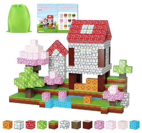 Magnetic Blocks, 100PCS Building Blocks for Kids - Toys for Boys & Girls Age 3-10 - Tiles, Cubes, STEM Sensory Gift for Christmas Birthday