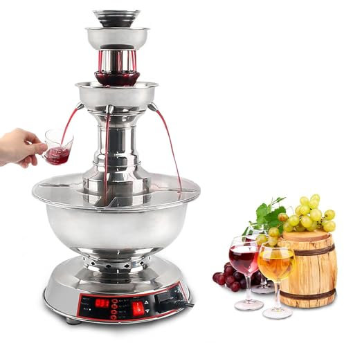 MZBDYYF Wine Dispenser Machine 3-Tier Party Fountain with LED Lighted Base - Perfect for Festivals, Parties, Weddings, and Catering Events