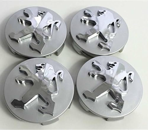 dzggs 4 pièces Auto Cache Moyeux pour Peugeot 106 107 206 207 306 307 506 507 108 208 308, ABS Aluminium Enjoliveur Centre Roue Couvercle de Moyeu Central de Jante avec Logo