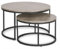 MEBEL ELITE - Couchtisch Zweier Set Beton - Satztische fürs Wohnzimmer aus MDF-Platte - couchtisch rund 2er Set 60 cm/80 cm - stabile Beistelltische - runde Couchtische