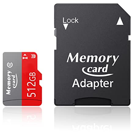 Custom Catch Micro Memory Card 512GB+ with Adapter 4K Video Compatible Memory Card Class 10 UHS-1 U3 Max Read Speed ​​100MB/s TF Card for Digital Cameras/Smartphones(B-512GB)