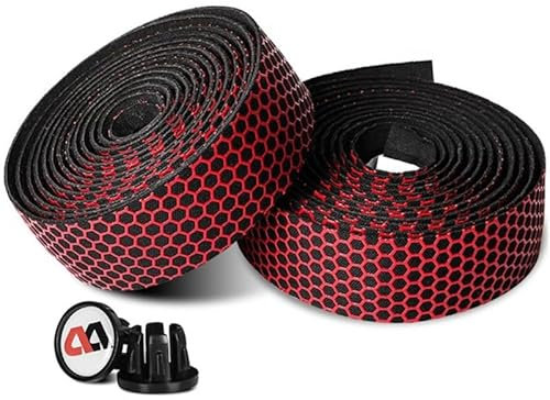 ZIMAOER Rennrad Lenkerband, Lenkerband für Rennräder mit Wabenstruktur, Rutschfest & Stoßdämpfendes Gel, Bequem & Langlebig, Ideal für Rennrad & Gravel (Rot)