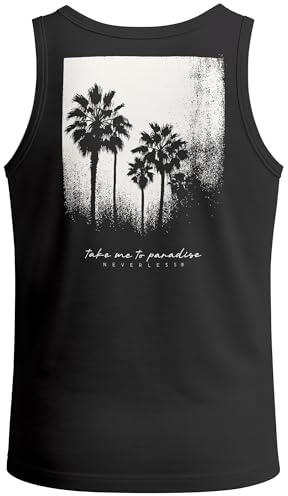 Neverless® Herren Tank-Top Backprint Sommer-Shirt mit Palmen Rückendruck Vintage Grafik Muskelshirt Sommer Streetstyle