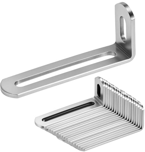 QWORK® 20 Stück winkelverbinder, 30 x 80 mm, 201 Edelstahl, L-Winkel, 3 mm dick
