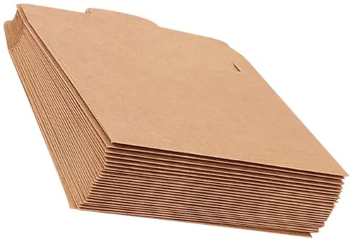 ibasenice Papiertüten Papier CD Tüten 50 Stück aus Kraftpapier Braune Robuste Umweltfreundliche CD Verpackung für Sicheren Versand und Geschenkverpackung