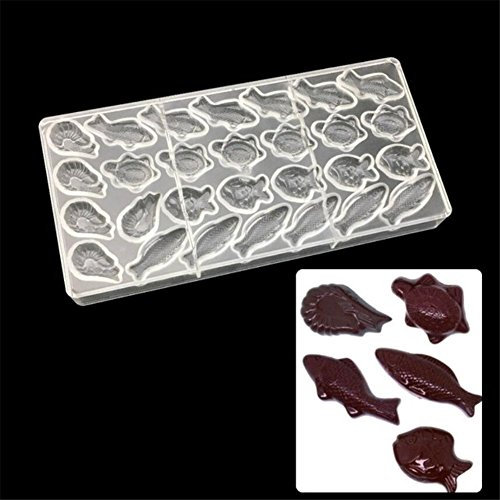 Valink Pâtisserie outils Poisson Tortue Animal en forme de moule à chocolat en polycarbonate transparente 3d Moule DIY fait à la main Chocolat PC Moule à chocolat outils Bakeware Poêle de cu