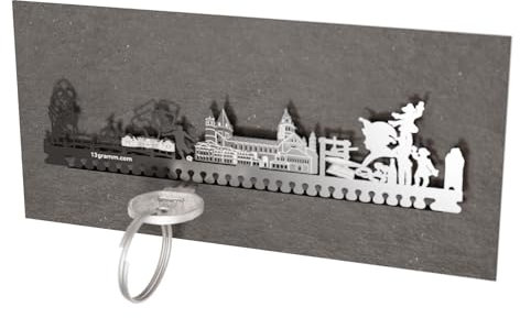 13gramm Mainz Skyline Schlüsselbrett - Stilvolles Stadt-Motiv, praktische Schlüsselablage & Geschenk für Mainz Fans - Wohn-Accessoire & Souvenir | 170 Zeichen