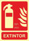 MovilCom® - Señal luminiscente EXTINTOR PVC 0,4mm Clase B 210X300mm homologado cumple CTE, RIPCI nueva legislación (ref.RD00301)