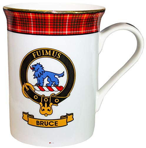 I LUV LTD China Coffee Mug Bruce Clan Crest Gold Rim Scottish Made