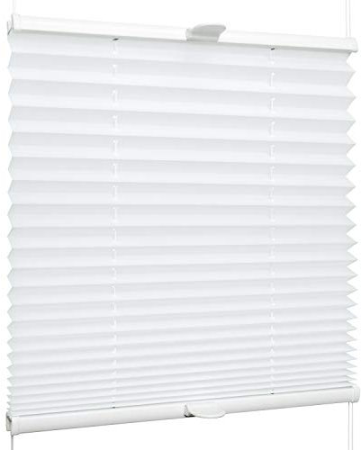 SchattenFreude Plissee nach Maß für Fenster & Tür | Zum Anschrauben in der Glasleiste | Reinweiß, Breite: 701-900mm x Höhe: 1501-2000mm