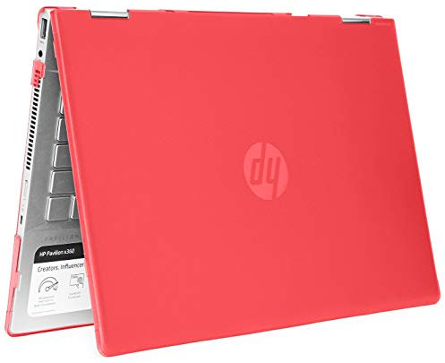 mCover Étui Rigide pour Ordinateur Portable 14 HP Pavilion X360 14-CDxxxx / 14-DDxxxx Series Convertible 2-en-1 HP Pavilion X360 14-CD/DD Series Rouge