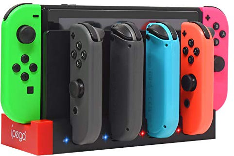 FASTSNAIL Ladestation Kompatibel mit Nintendo Switch&Switch OLED, Zubehör Kompatibel mit JoyCon, Ladegerät mit LED Kompatibel mit Nintendo Switch Controller