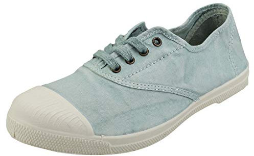 Natural World Eco - Zapatillas Mujer de algodón orgánico y Caucho - Color Aqua - 102E
