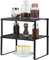 Nandae Acciaio inossidabile Set di 2 Organizer Cucina Salvaspazio Scaffale Impilabile Espandibile,Mensole Porta Piatti impilabili,Piccolo da appoggio per tazzine e Utensili