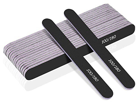 URAQT Nagelfeilen, 15 Stück Nagelfeile Set, Doppelseitige Einweg 100/180, Buffer Block Boards, Nagelfeilen atürliche Nägel und Gelnägel Verschleißfest Waschbar (Lila)