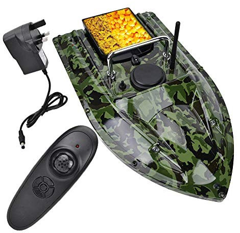 Vikye Fishing Lure Bait Boat, 500M Waterproof Wireless Remote Control Fish Finder LED Night Light Convenient to Operate Easy to Identify(U.K. Plug)