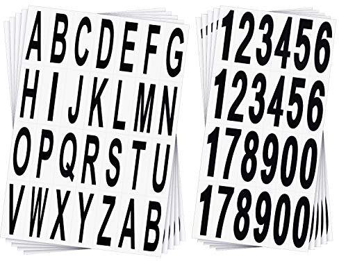10 Sheets Mailbox Numbers and Letters Stickers for Outside Stick on Black Vinyl Alphabet Number Decals Sticky for Home Business Apartment Address Window Door Car Truck ()