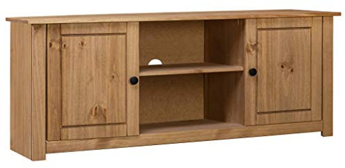 SKM TV-Bänke TV-Schrank 120 x 40 x 50 cm Massivholz Panama-Kiefer